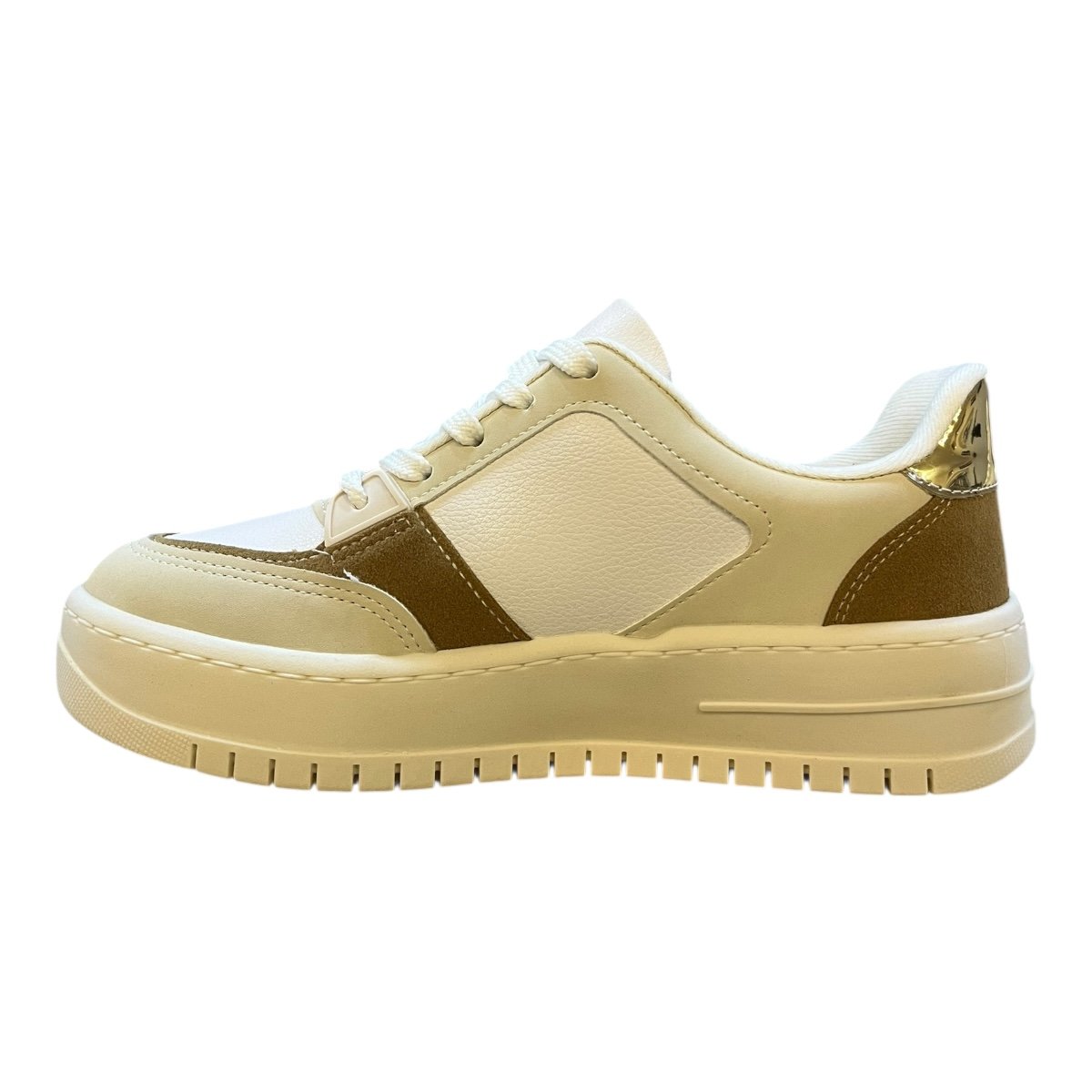 Tenis Feminino Vizzano Casual Conforto Detalhe Metalizado Plataforma Antiderrapante 1389.131 Branco Branco 6