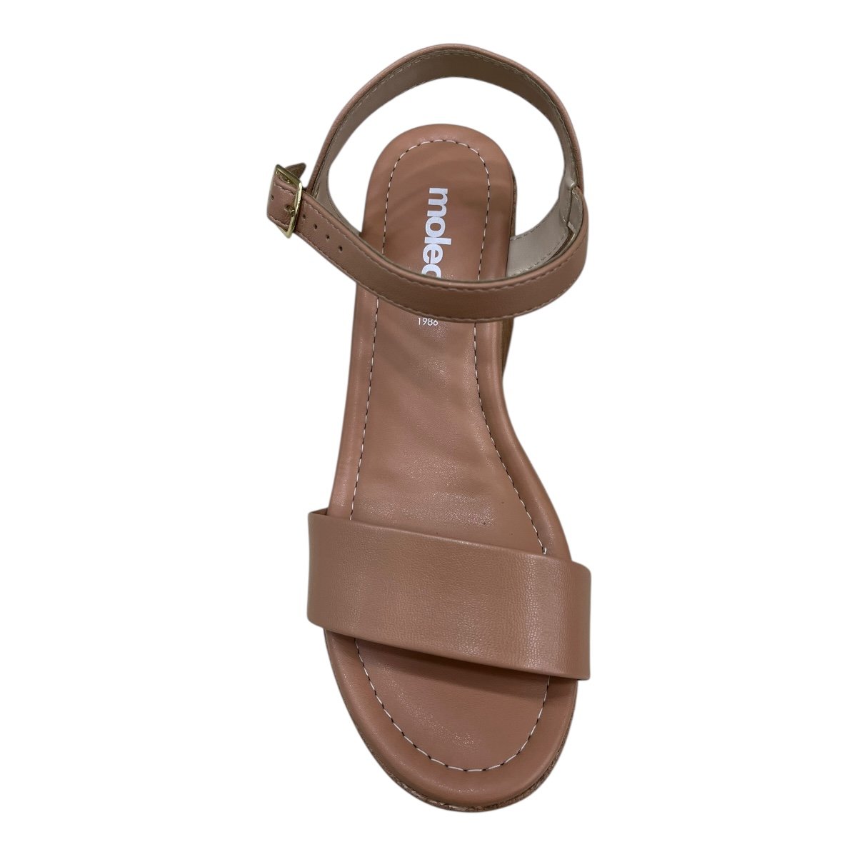 Sandalia Feminino Moleca Casual Conforto Salto Alto Bloco Plataforma Bico Quadrado 5549.102 Nude Nude 3