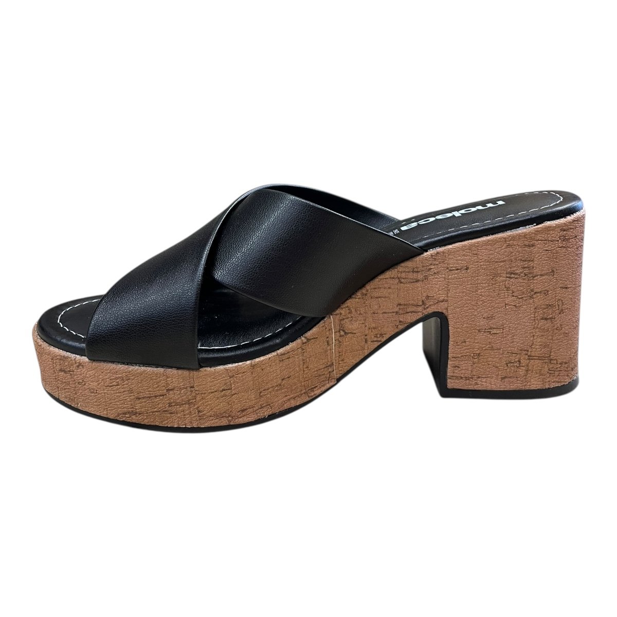 Tamanco Feminino Moleca Casual Conforto Cruzado Plataforma Salto Alto Bloco 5549.100 Preto Preto 3