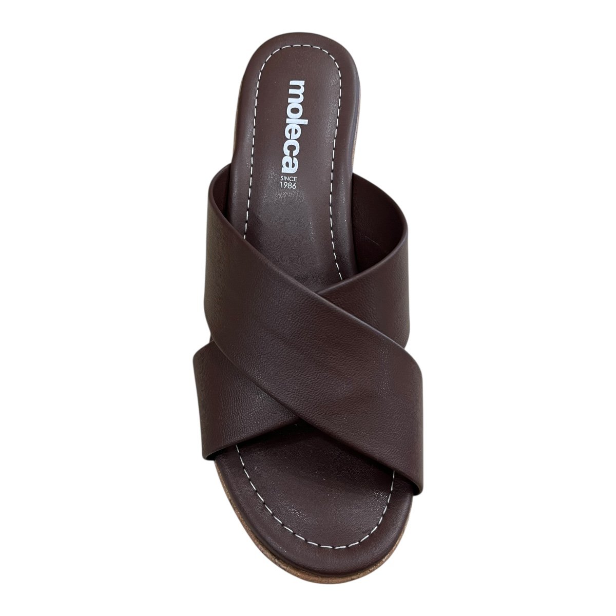 Tamanco Feminino Moleca Casual Conforto Cruzado Plataforma Salto Alto Bloco 5549.100 Marrom Marrom 6