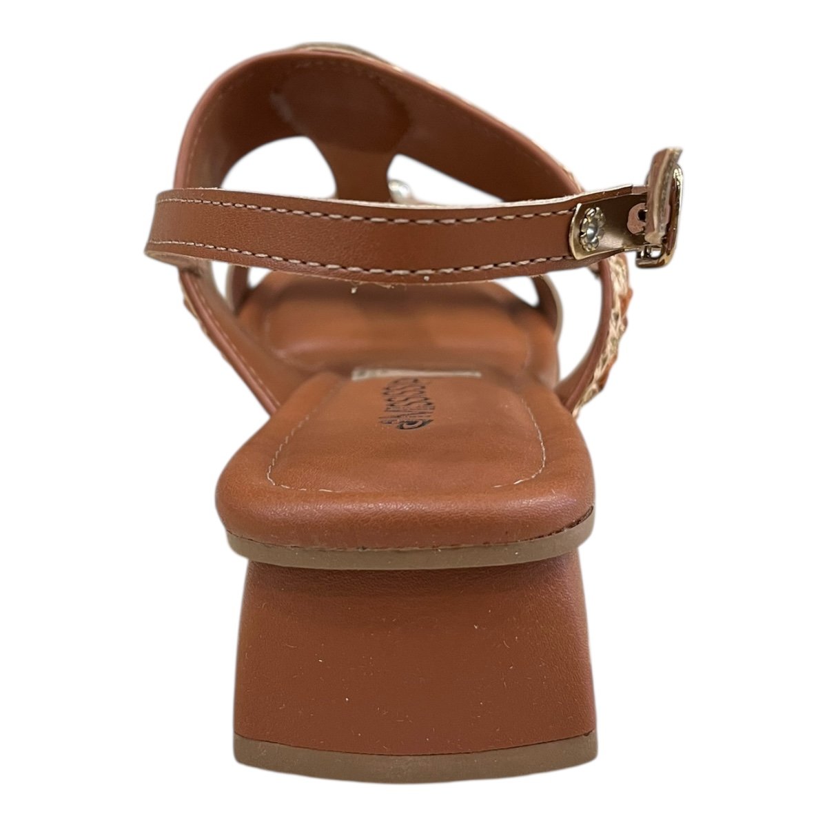 Sandalia Feminino Mississipi Casual Conforto Salto Baixo Bloco Cordas Antiderrapante  J0531 Caramelo Marrom 3