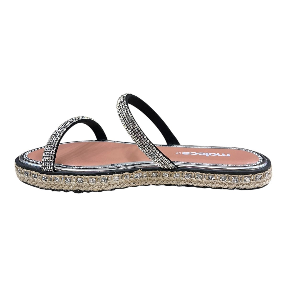 Chinelo Rasteira Feminino Moleca Casual Conforto Brilho Strass Metalizado Antiderrapante 5413.1326 Preto Preto 6