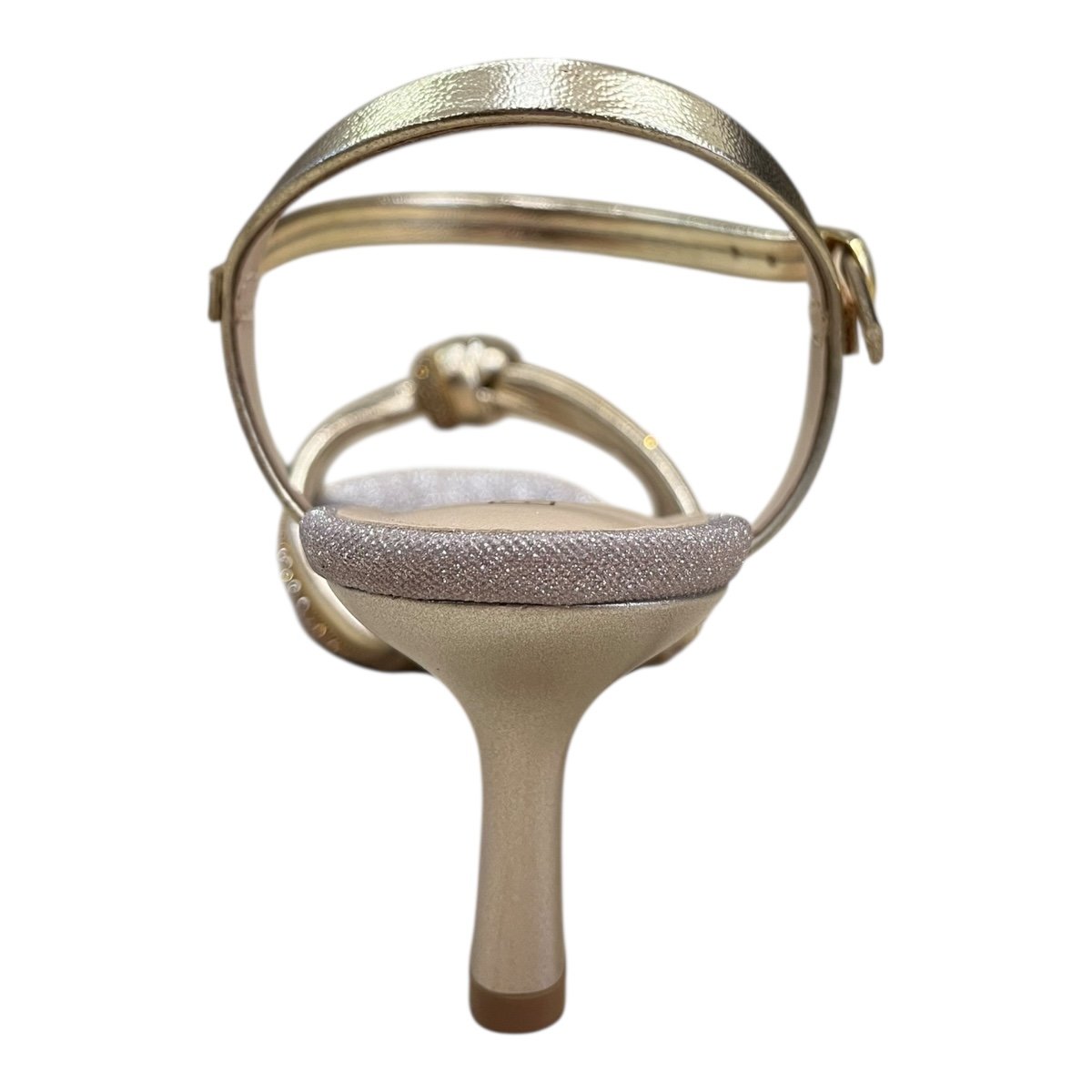 Sandalia Feminino Ramarim Casual Conforto Salto Fino Brilho Tiras Strass 25-27207 Dourado Dourado 6