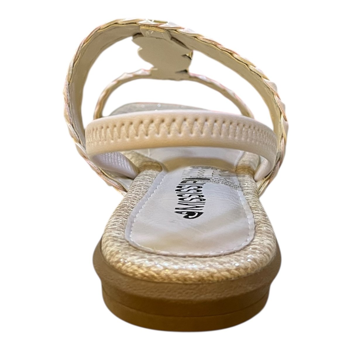 Sandalia Rasteira Feminino Mississipi Casual Conforto Calce Fácil Antiderrapante Tiras J0401 Marfim Branco 5