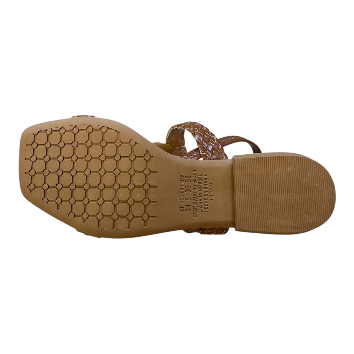 Sandalia Rasteira Feminino Mississipi Casual Conforto Calce Fácil Antiderrapante Tiras J0401 Caramelo Marrom 3