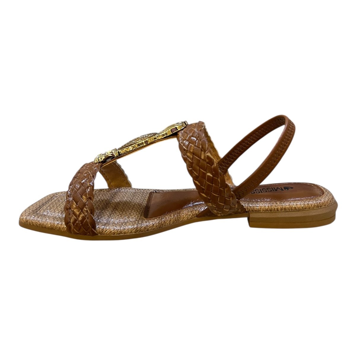 Sandalia Rasteira Feminino Mississipi Casual Conforto Calce Fácil Antiderrapante Tiras J0401 Caramelo Marrom 4