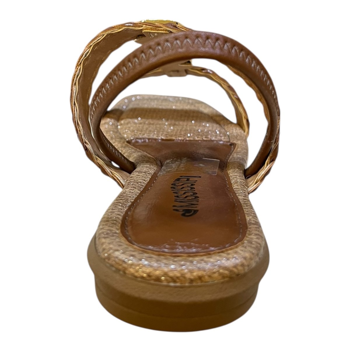 Sandalia Rasteira Feminino Mississipi Casual Conforto Calce Fácil Antiderrapante Tiras J0401 Caramelo Marrom 5