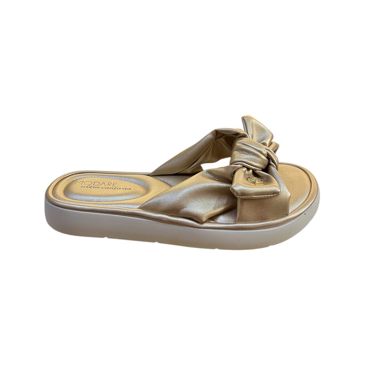 Chinelo Papete Feminino Modare Ultraconforto Superleve Laço 7208.101 dourado