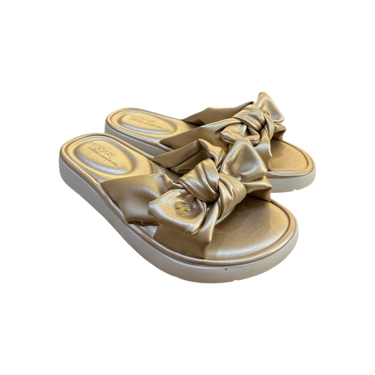Chinelo Papete Feminino Modare Ultraconforto Superleve Laço 7208.101 dourado Dourado 2
