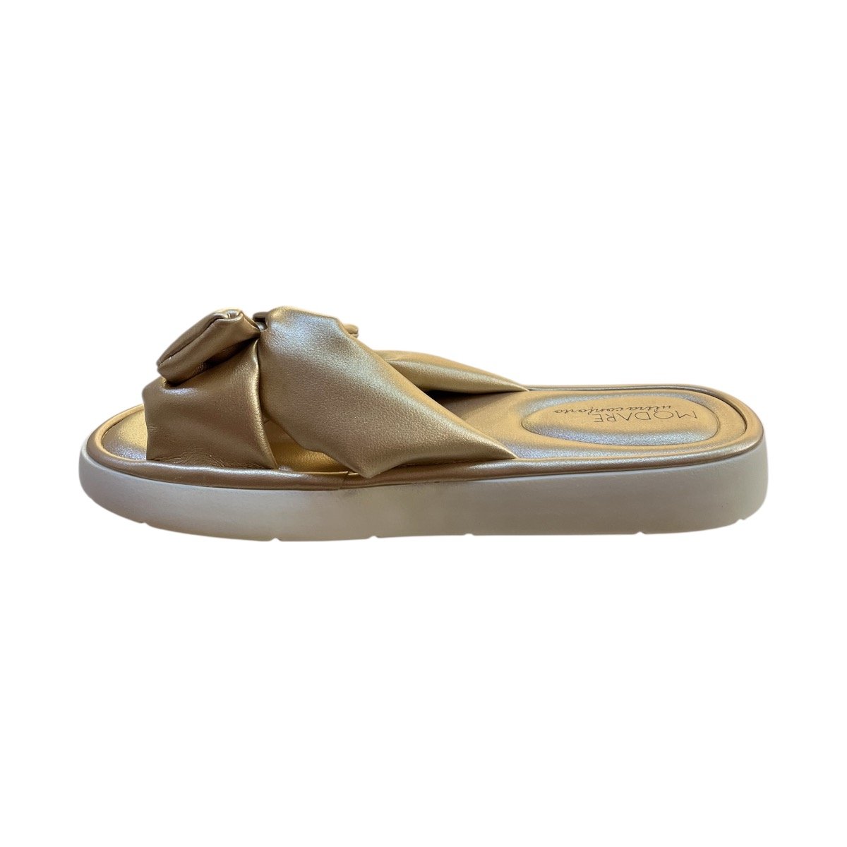 Chinelo Papete Feminino Modare Ultraconforto Superleve Laço 7208.101 dourado Dourado 5