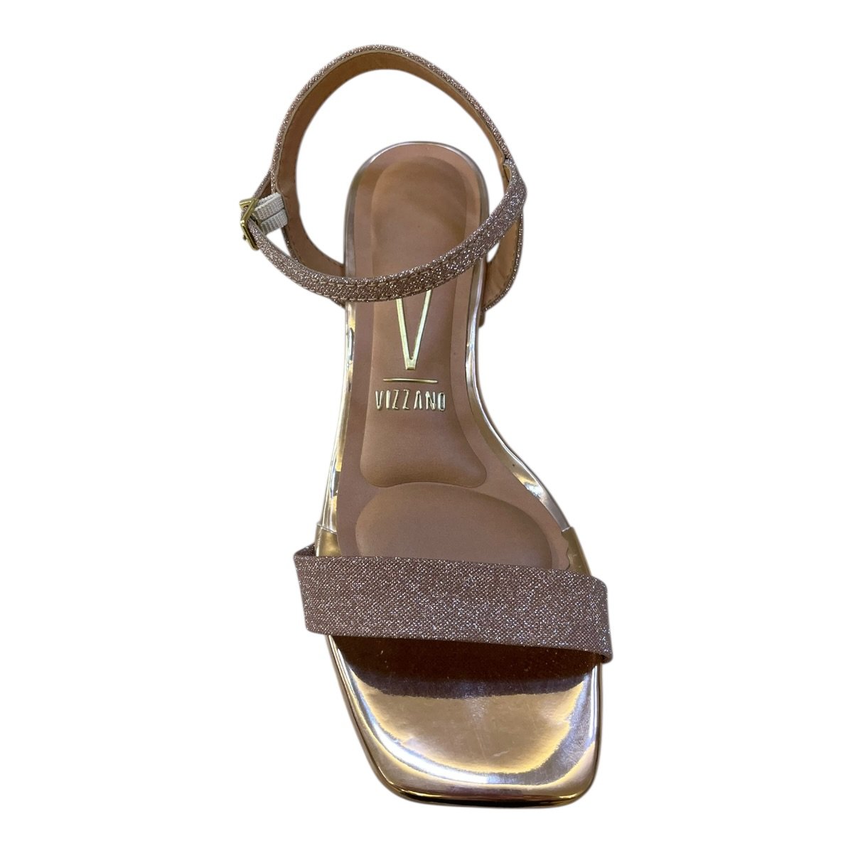 Sandalia Feminino Vizzano Casual Conforto Salto Baixo Bloco Tiras Bico Quadrado 6454.111 Ouro Rosado Ouro Rosado 3