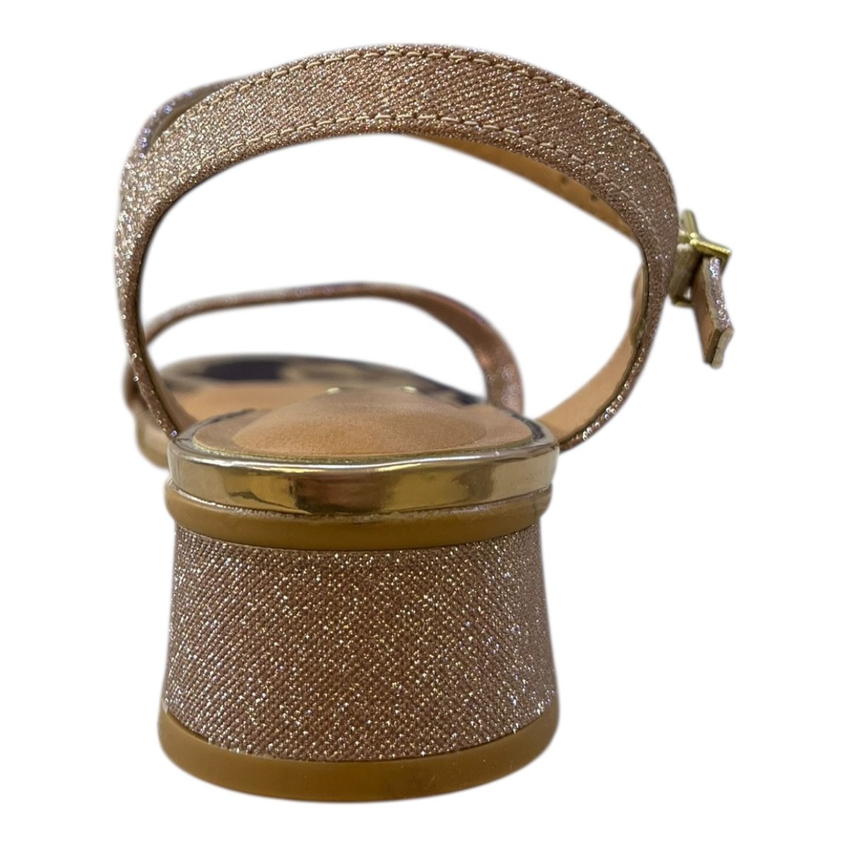 Sandalia Feminino Vizzano Casual Conforto Salto Baixo Bloco Tiras Bico Quadrado 6454.111 Ouro Rosado Ouro Rosado 4