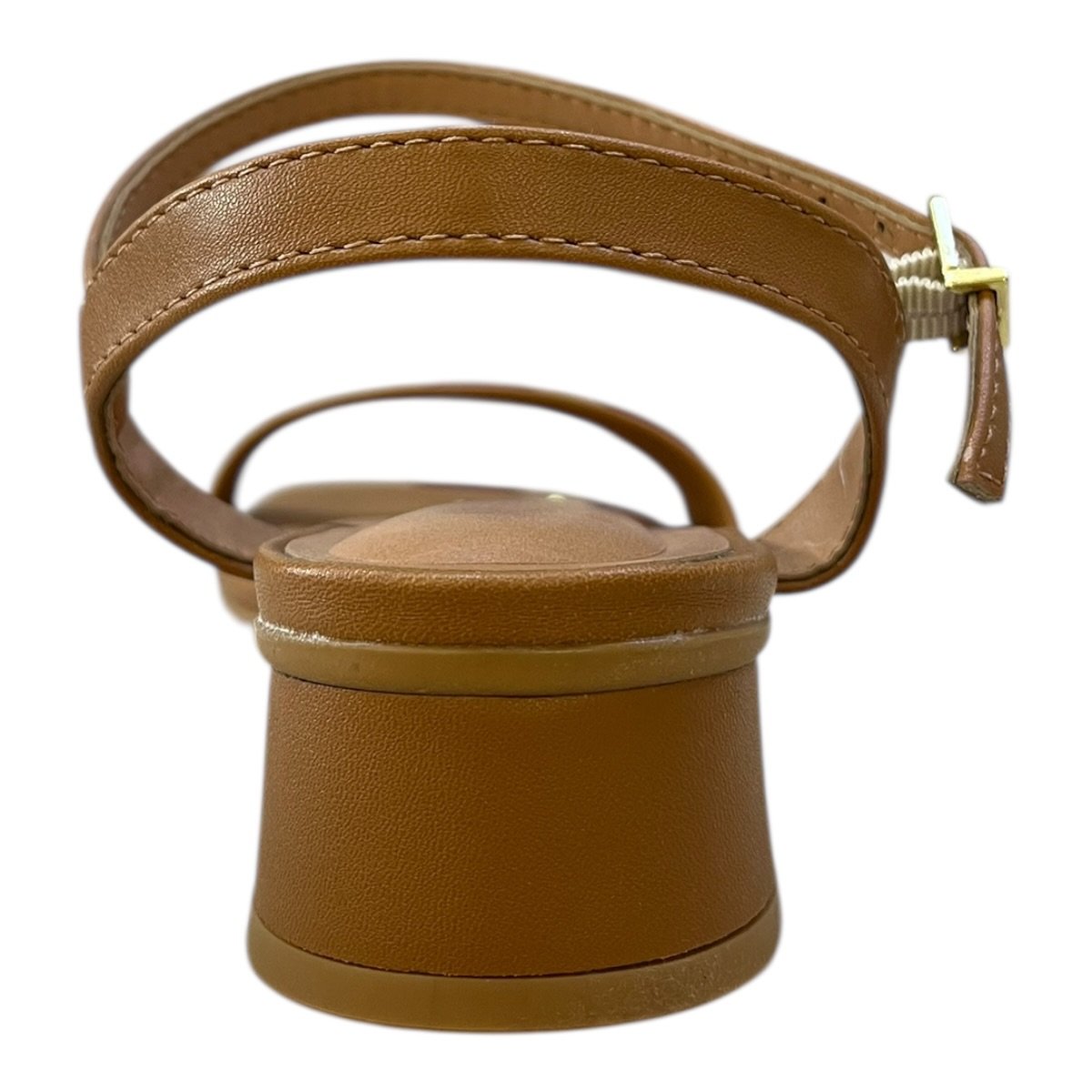 Sandalia Feminino Vizzano Casual Conforto Salto Baixo Bloco Tiras Bico Quadrado 6454.111 Caramelo Marrom 4
