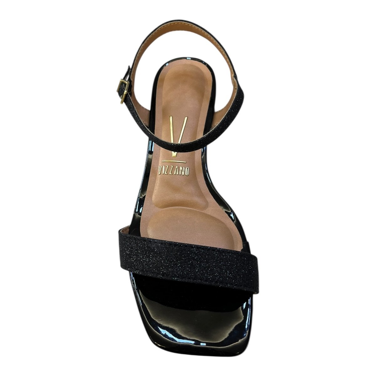 Sandalia Feminino Vizzano Casual Conforto Salto Baixo Bloco Tiras Bico Quadrado 6454.111 Preto Preto 3