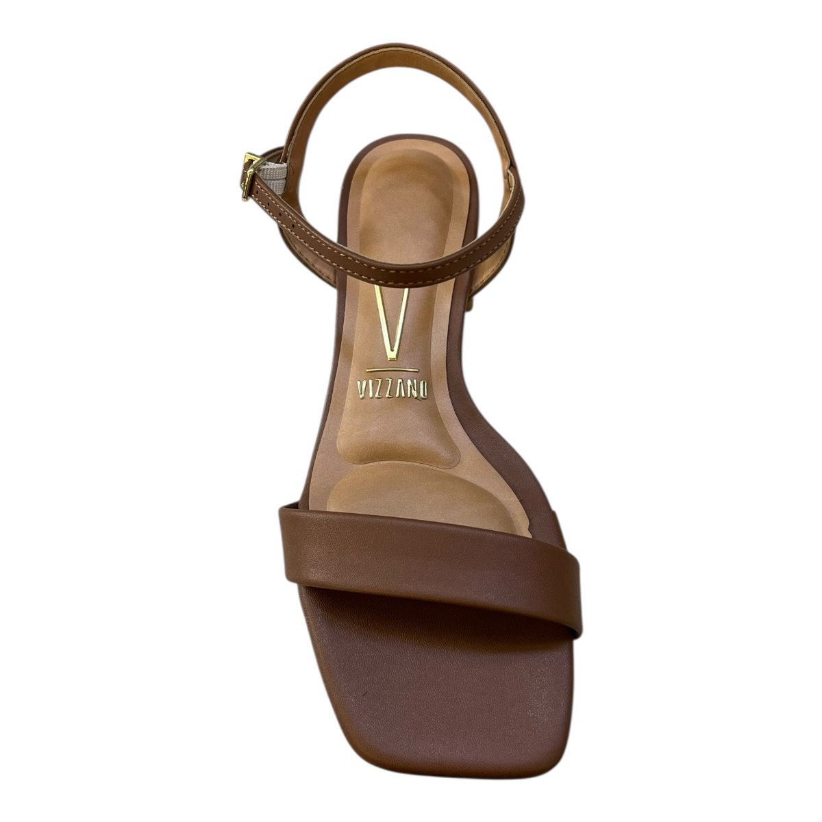 Sandalia Feminino Vizzano Casual Conforto Salto Baixo Bloco Tiras Bico Quadrado 6454.111 Marrom Marrom 3