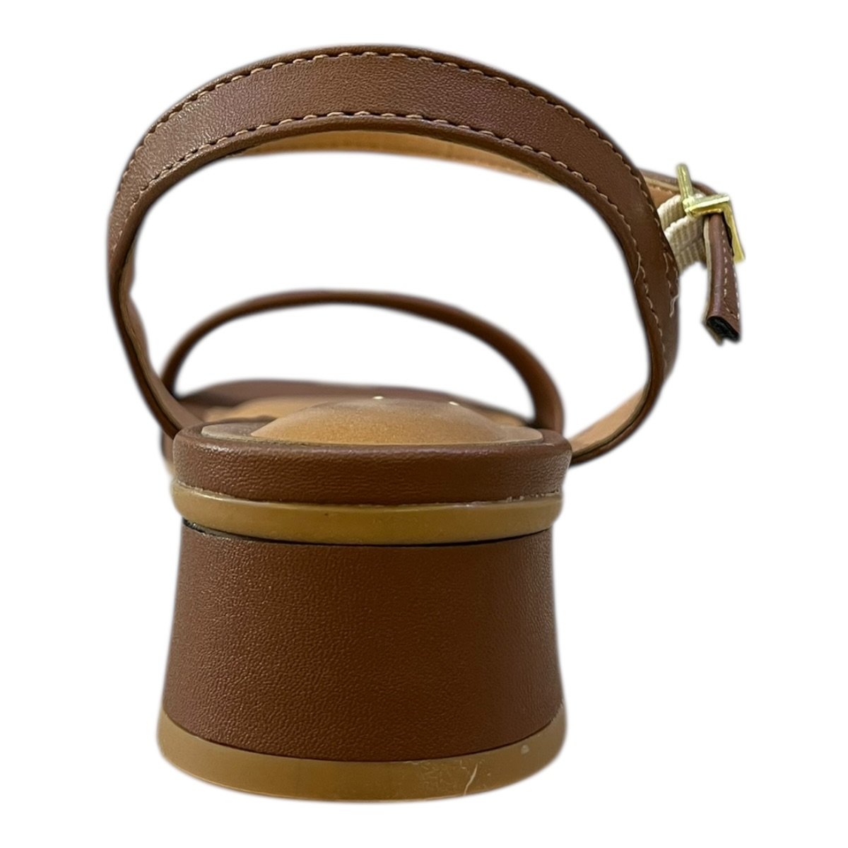 Sandalia Feminino Vizzano Casual Conforto Salto Baixo Bloco Tiras Bico Quadrado 6454.111 Marrom Marrom 4