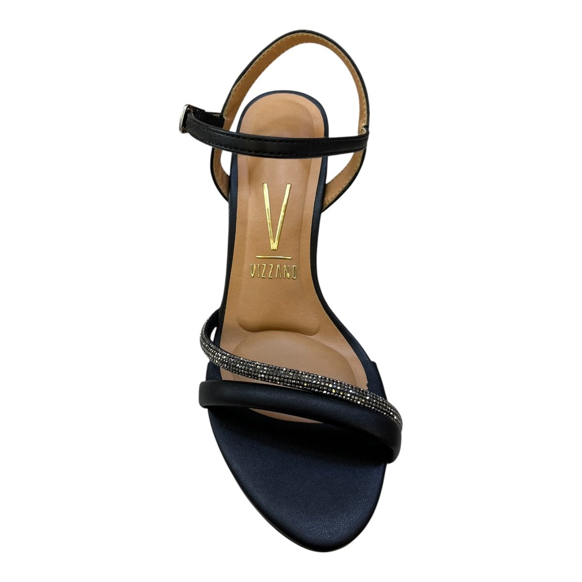 Sandalia Feminino Vizzano Casual Conforto Tiras Brilho Salto Bloco Médio Strass 6262.1034 Preto Preto 3
