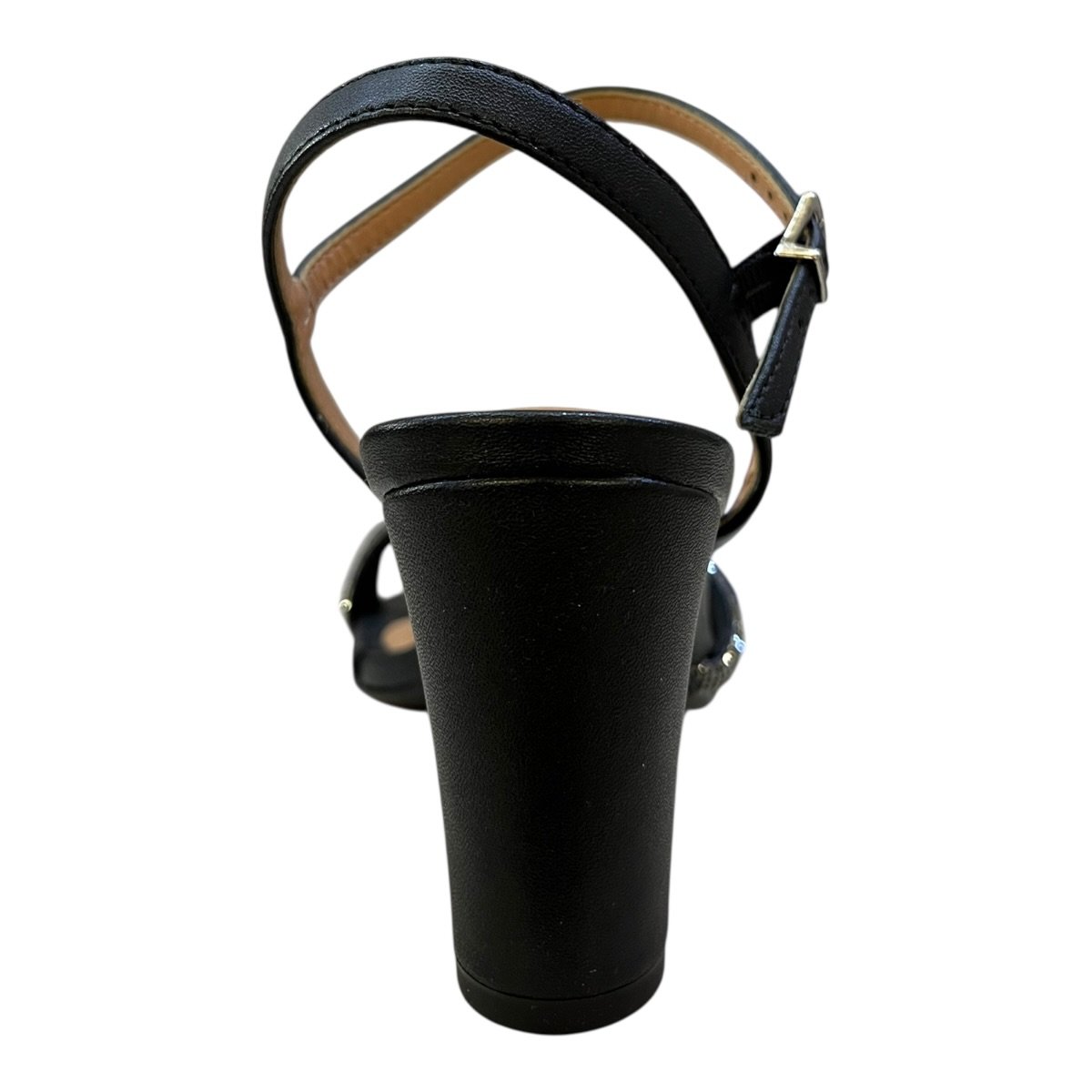 Sandalia Feminino Vizzano Casual Conforto Tiras Brilho Salto Bloco Médio Strass 6262.1034 Preto Preto 4