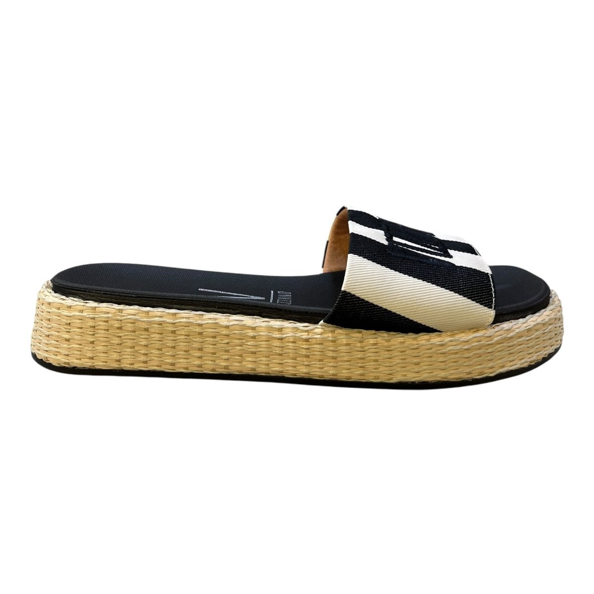 Chinelo Papete Feminino Vizzano Slide Casual Conforto Listras Palha Antiderrapante 6506.128 Preto