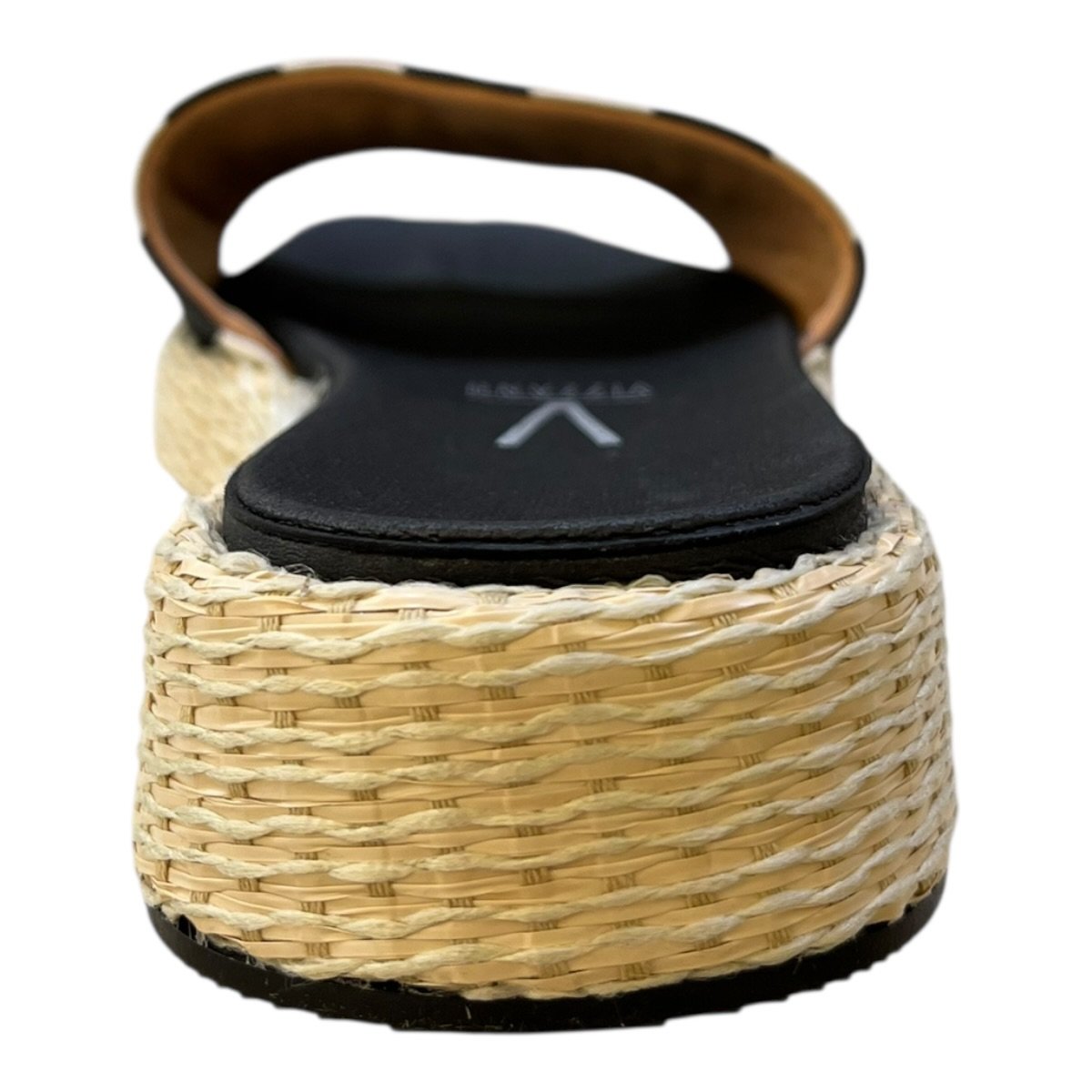 Chinelo Papete Feminino Vizzano Slide Casual Conforto Listras Palha Antiderrapante 6506.128 Preto Preto/Branco 4