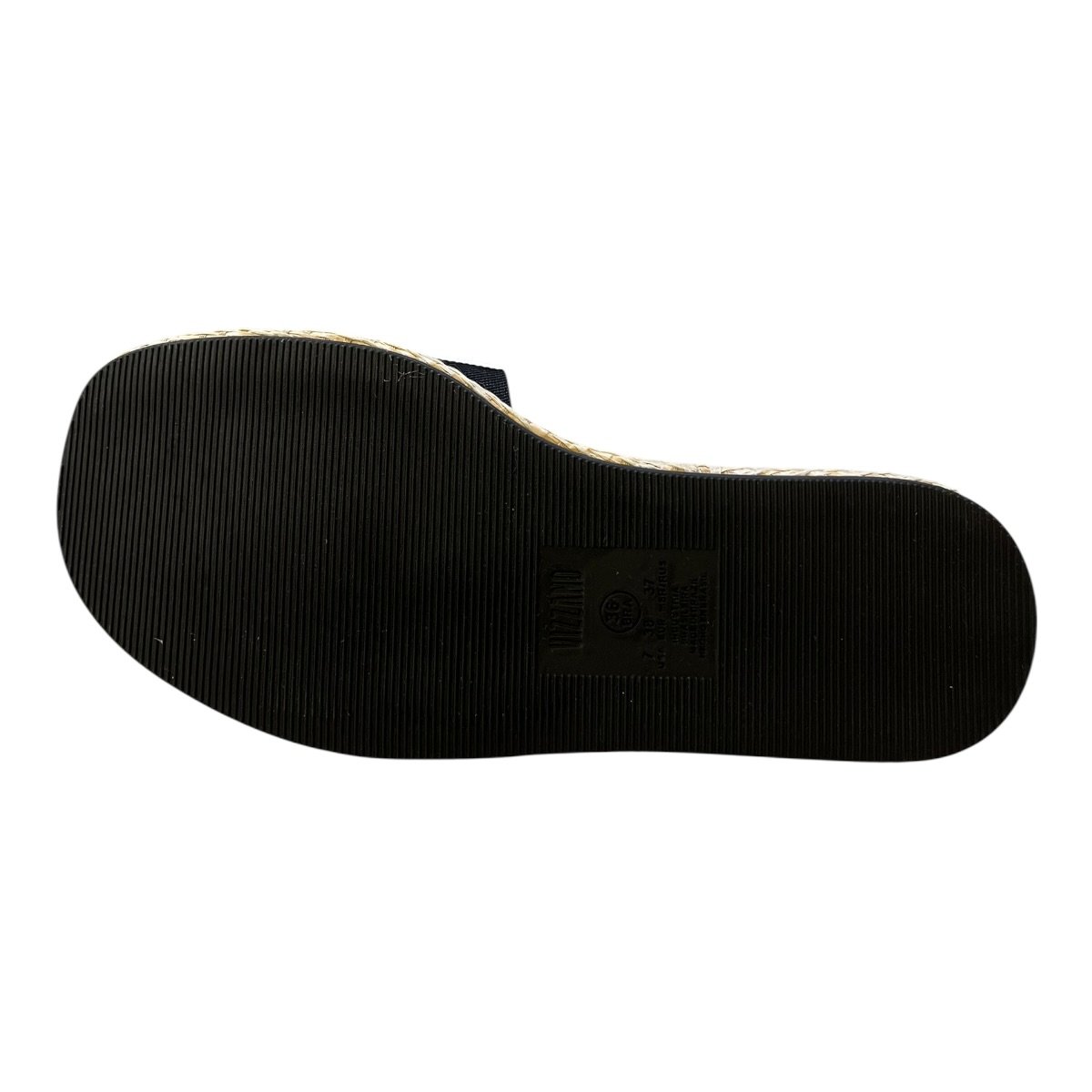 Chinelo Papete Feminino Vizzano Slide Casual Conforto Listras Palha Antiderrapante 6506.128 Preto Preto/Branco 5