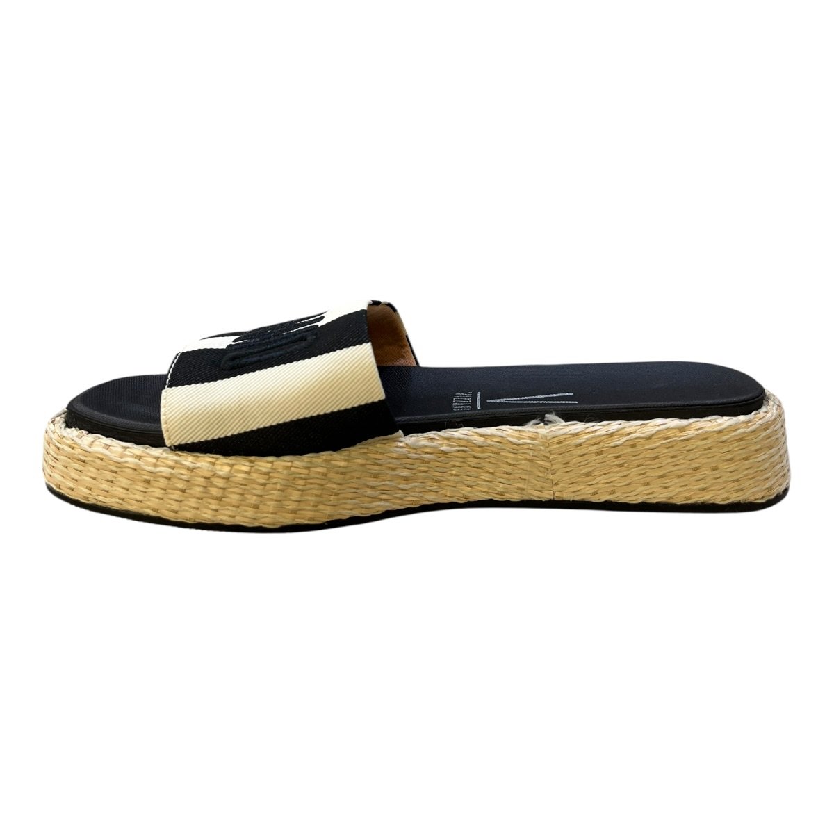 Chinelo Papete Feminino Vizzano Slide Casual Conforto Listras Palha Antiderrapante 6506.128 Preto Preto/Branco 6