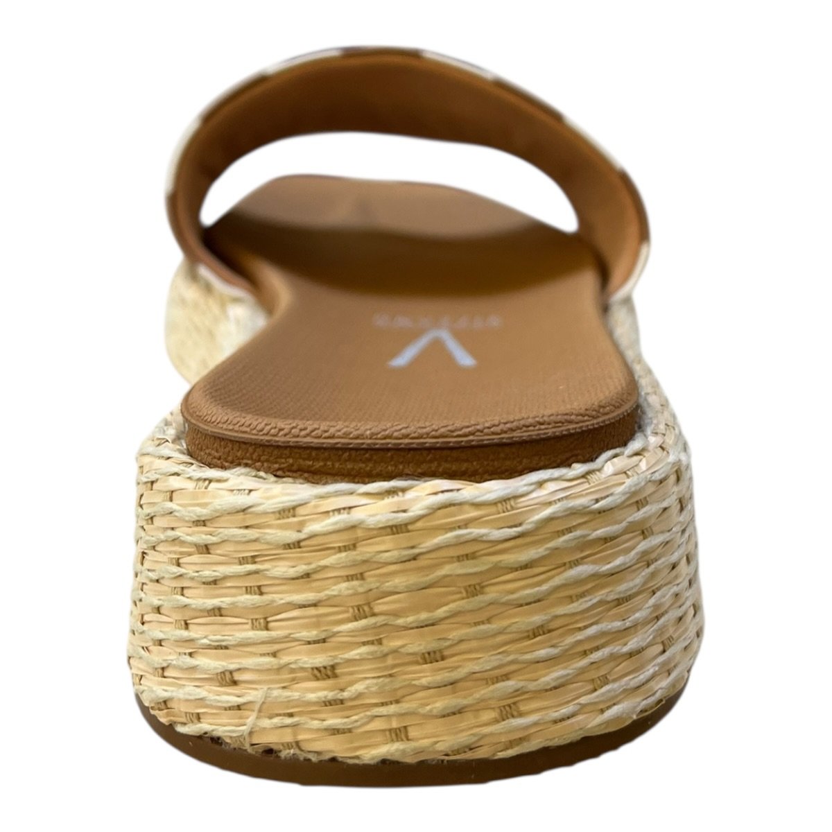 Chinelo Papete Feminino Vizzano Slide Casual Conforto Listras Palha Antiderrapante 6506.128 Caramelo Marrom/Branco 4