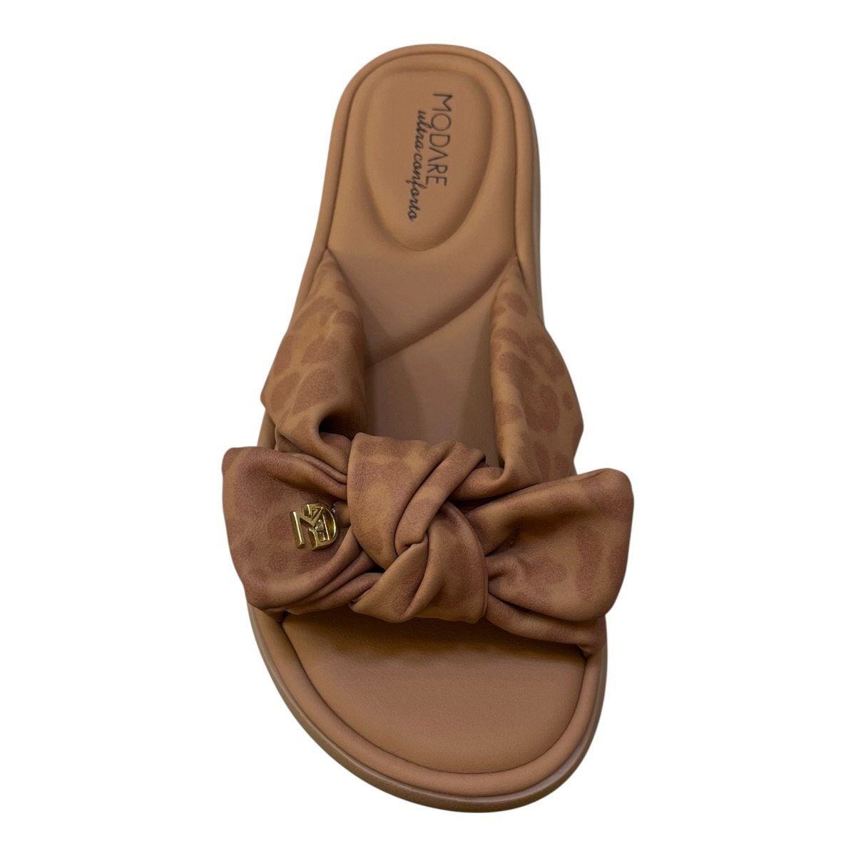 Chinelo Papete Feminino Modare Ultraconforto Superleve Laço Slide Antiderrapante 7208.101 Nude Marrom 3