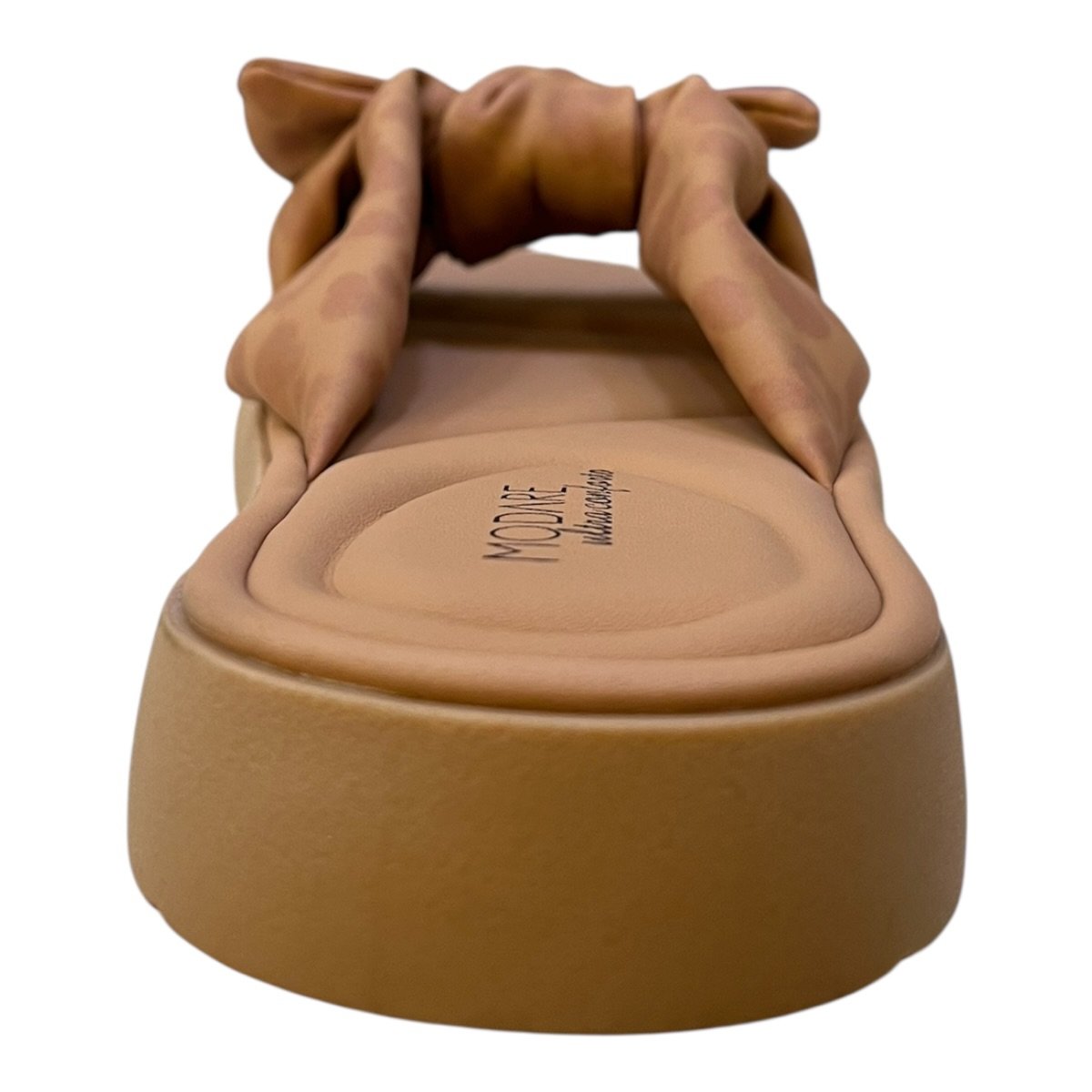 Chinelo Papete Feminino Modare Ultraconforto Superleve Laço Slide Antiderrapante 7208.101 Nude Marrom 4