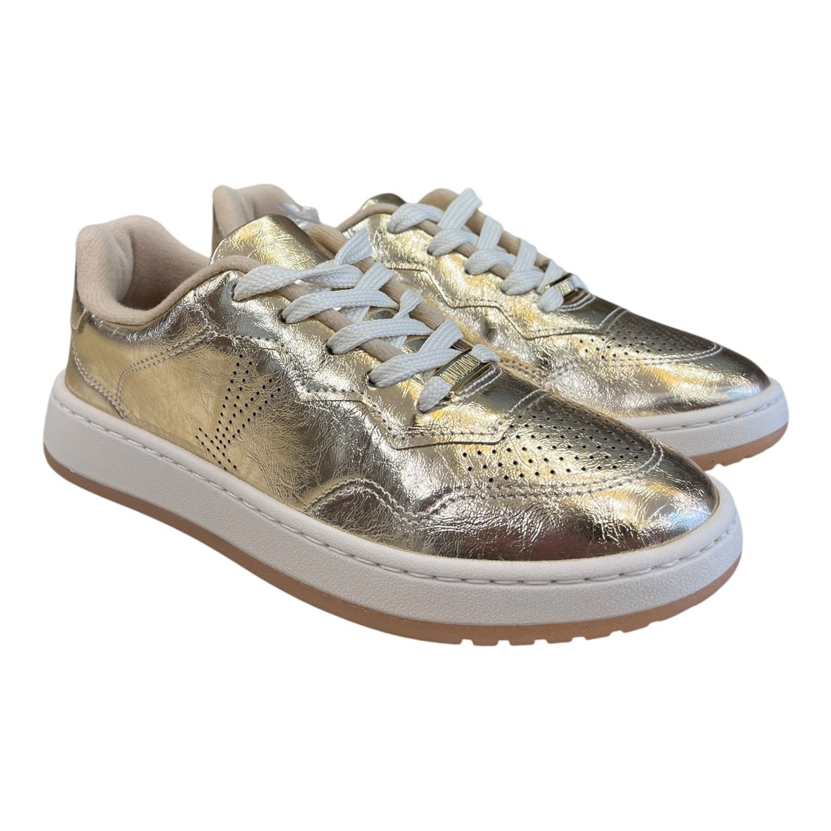 Tenis Feminino Vizzano Casual Conforto Metalizado Brilho Retrô Plataforma 1466.100 Dourado Dourado 2