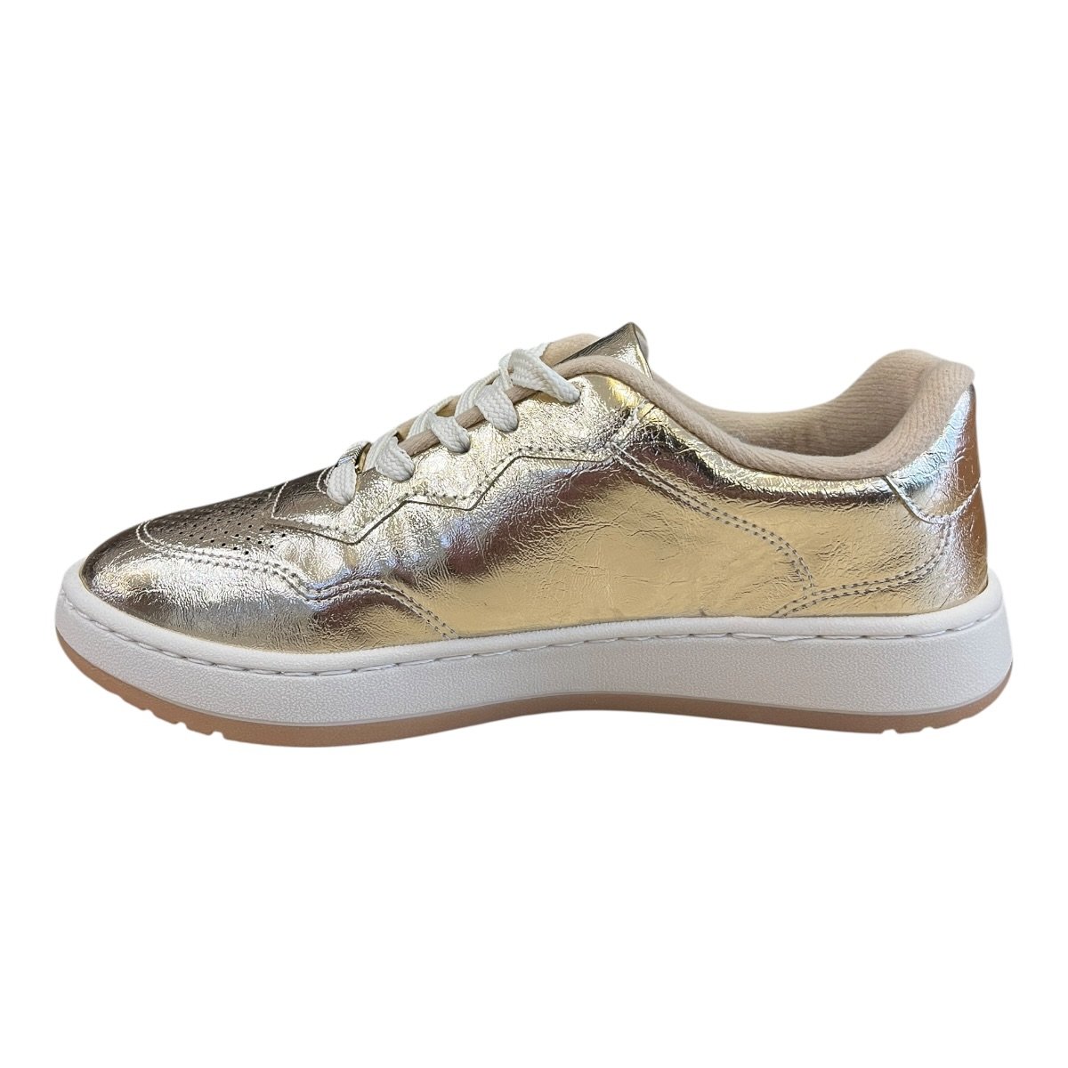 Tenis Feminino Vizzano Casual Conforto Metalizado Brilho Retrô Plataforma 1466.100 Dourado Dourado 5