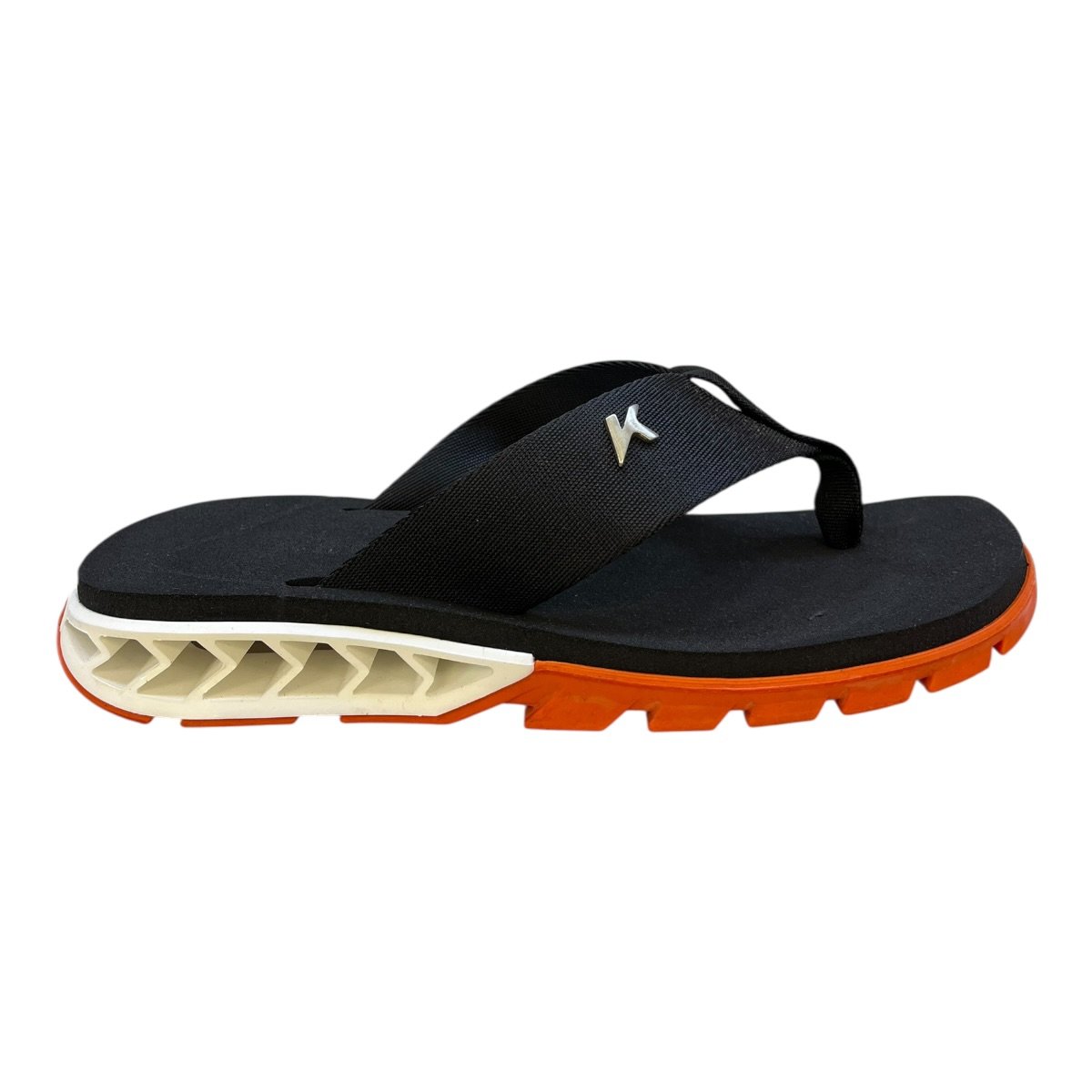 Chinelo Masculino Kenner Rakka Casual Conforto Antiderrapante Dedo Detalhe Metalizado Laranja
