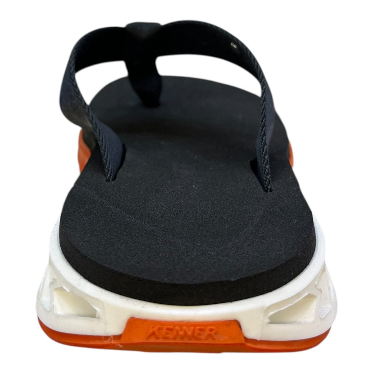 Chinelo Masculino Kenner Rakka Casual Conforto Antiderrapante Dedo Detalhe Metalizado Laranja Preto/Laranja 4