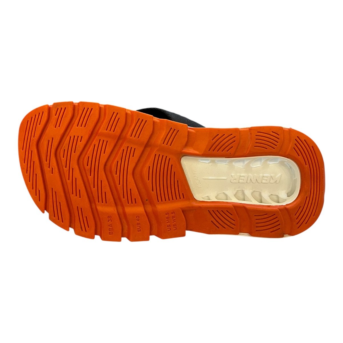 Chinelo Masculino Kenner Rakka Casual Conforto Antiderrapante Dedo Detalhe Metalizado Laranja Preto/Laranja 6