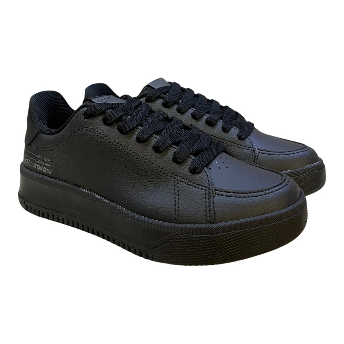 Tenis Masculino Olympikus Eros Casual Retrô Básico Plataforma Preto Preto 2