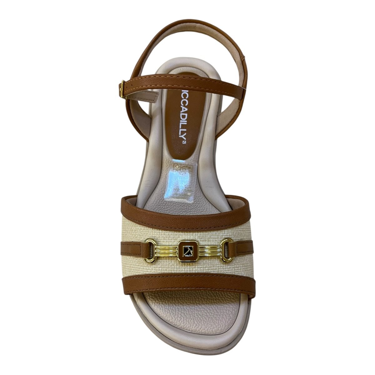 Sandalia Feminino Piccadilly Ultraconforto Casual Superleve Antiderrapante Salto Baixo 590081 Caramelo Bege/Marrom 3