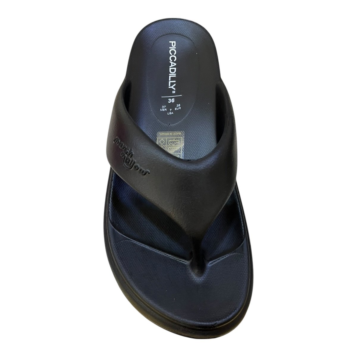 Chinelo Feminino Piccadilly Marshmallow Casual Ultraconforto Superleve 246003 Preto Preto 3