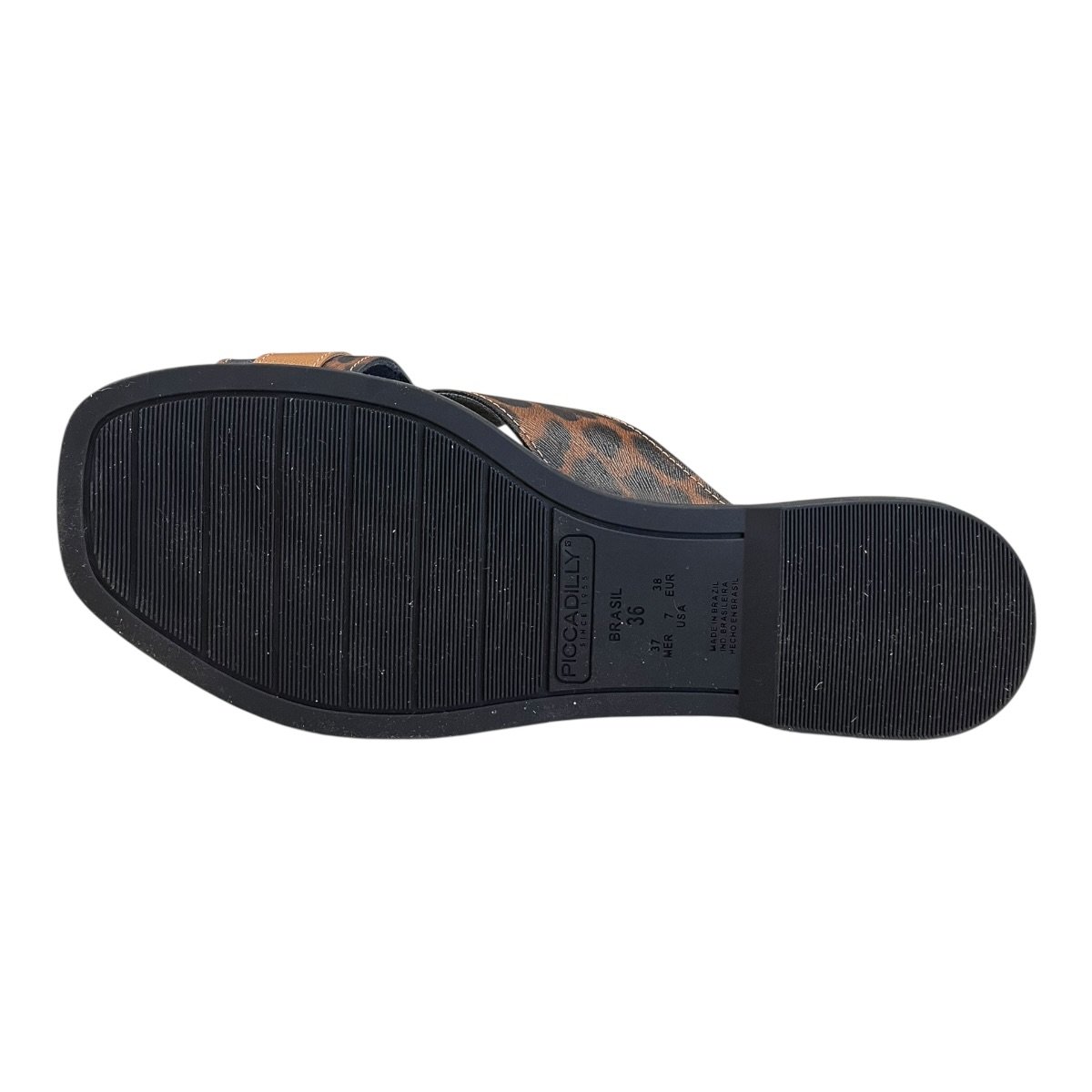 Chinelo Rasteira Feminino Piccadilly Conforto Casual Slide Cruzada Animal Print Onça  508084 Caramelo Marrom 6