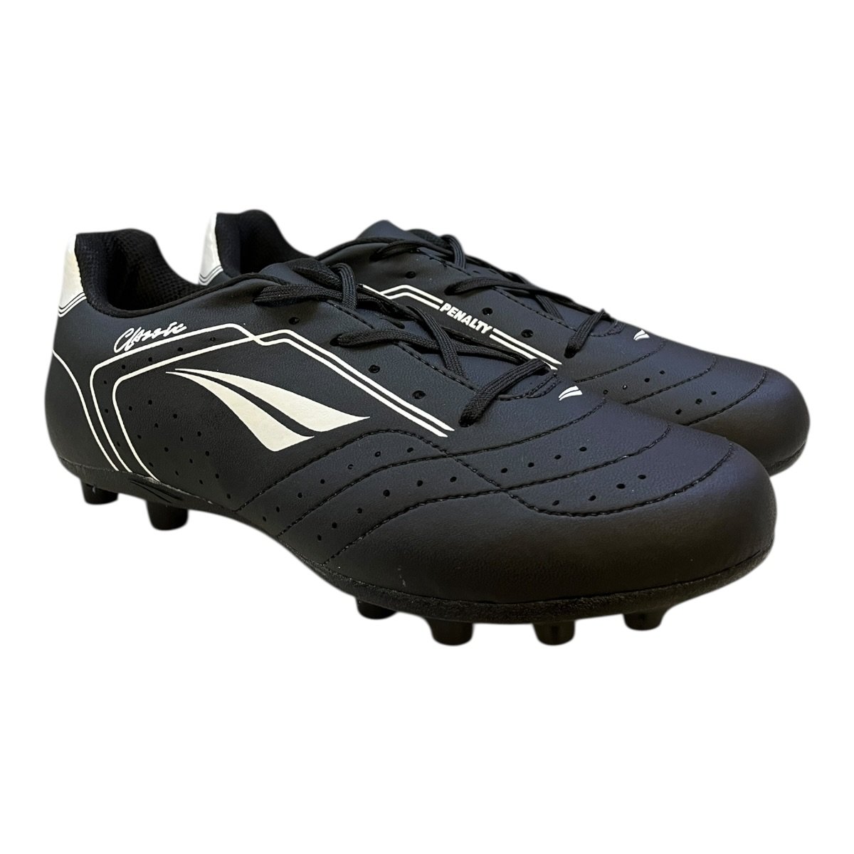 Chuteira Masculino Penalty Classic Y-1 Esporte Campo Cravo Conforto  Preto Preto 2