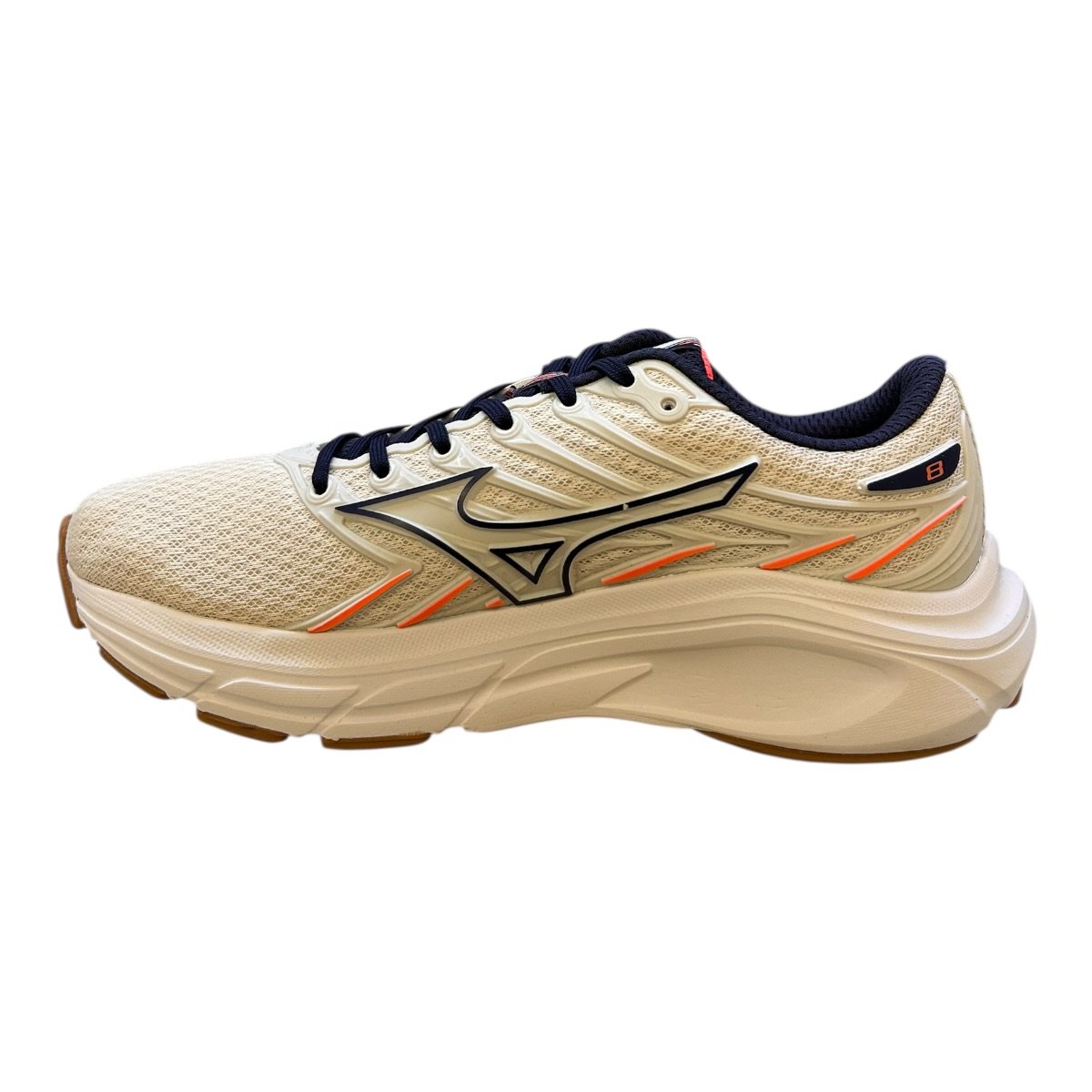 Tenis Masculino Mizuno Jet 8 Esporte Ultraconforto Academia Caminhada Marfim Branco 5