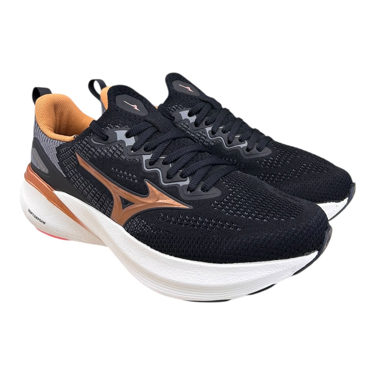 Tenis Feminino Mizuno Glow 3 Ultraconforto Esporte Corrida Calce Fácil Academia Preto Preto 2