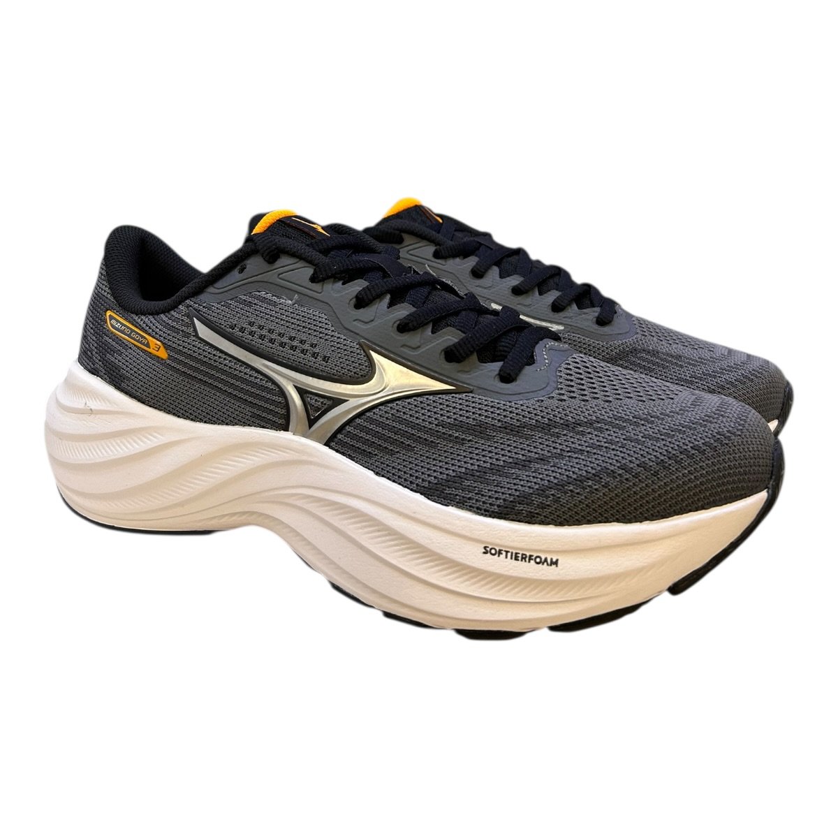 Tenis Masculino Mizuno Goya 3 Ultraconforto Esporte Academia Caminhada chumbo Cinza 2