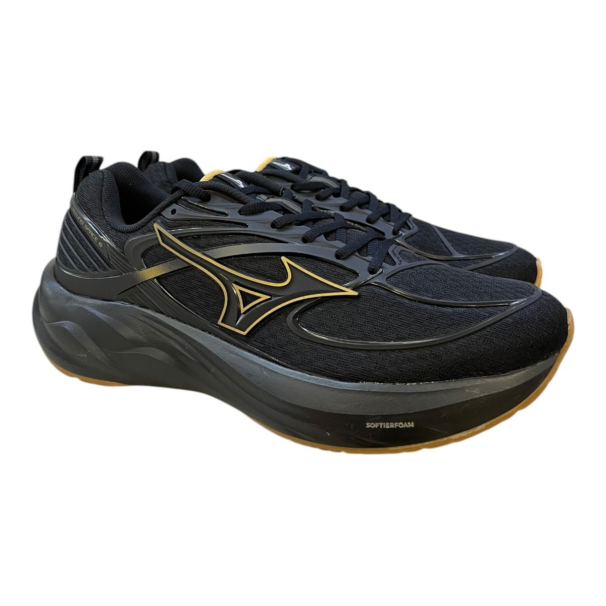 Tenis Masculino Mizuno Space 6 Ultraconforto Esporte Academia Caminhada Preto Preto 2
