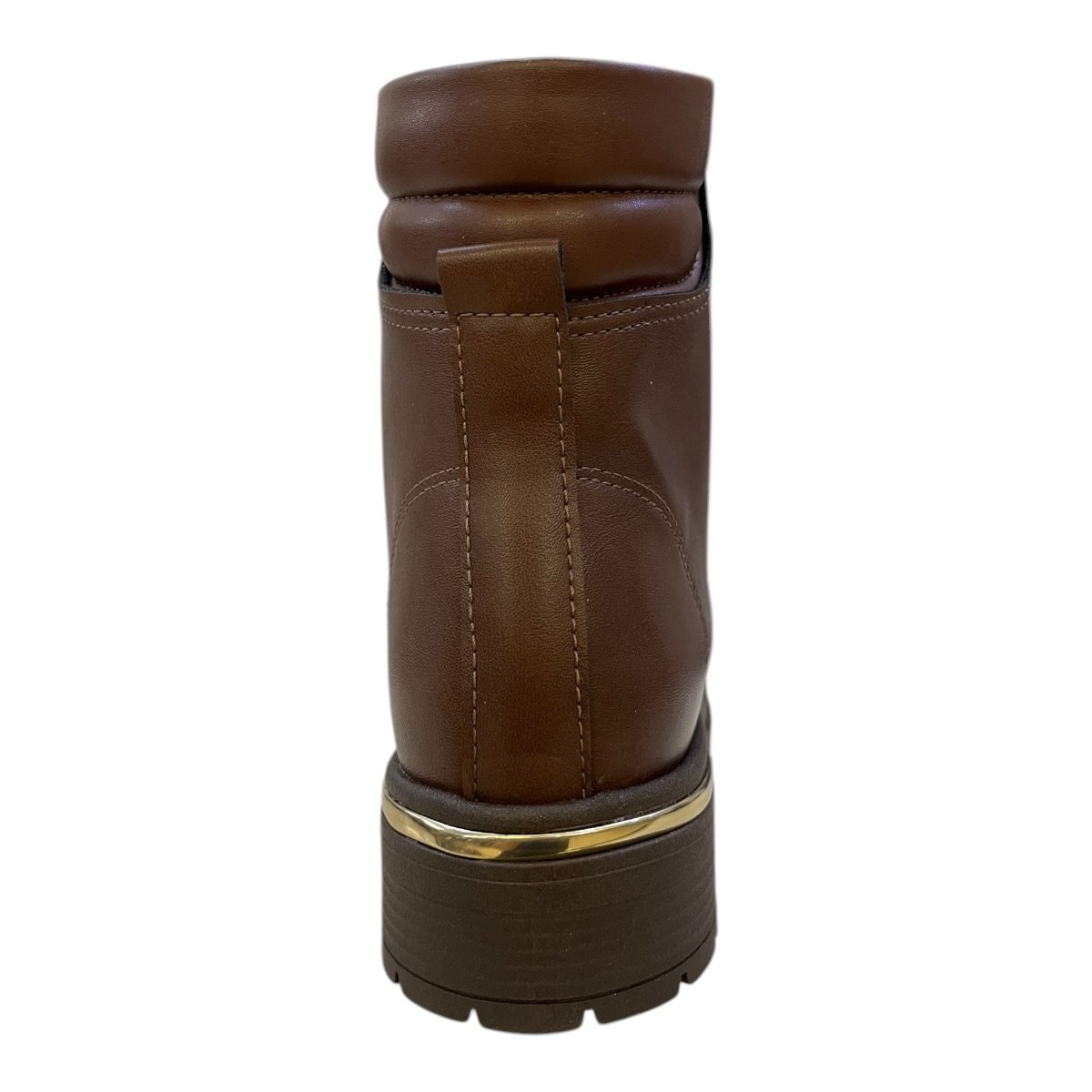 Bota Coturno Feminino Beira Rio Casual Conforto Tratorado Amarração Detalhe Metalizado 9093.301 Marrom Marrom 4