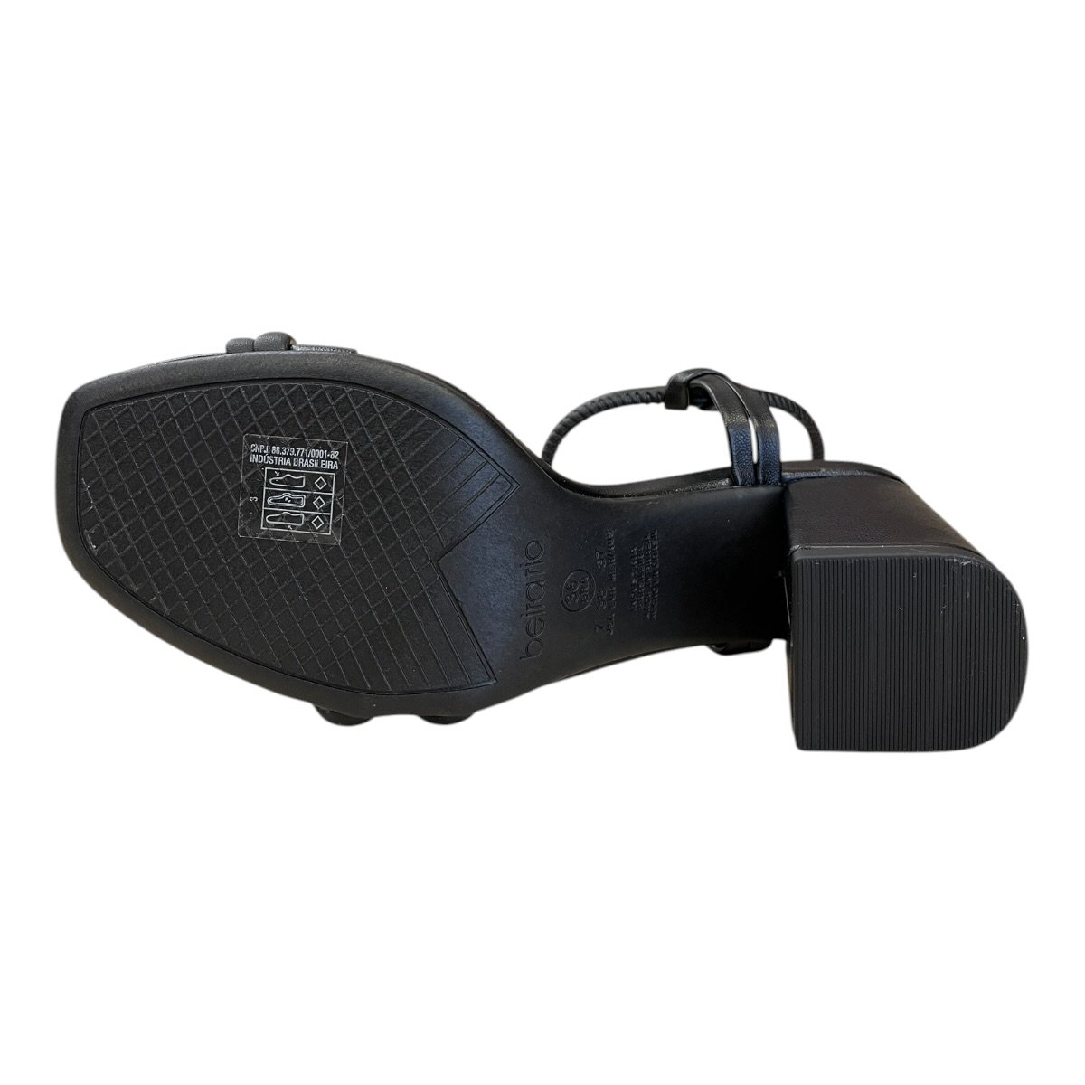 Sandalia Feminino Beira Rio Casual Conforto Tiras Calce Fácil Salto Médio Bloco 8436.213 Preto Preto 6