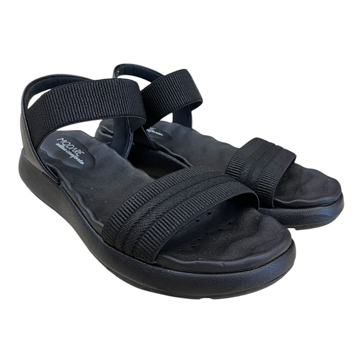 Sandalia Feminino Modare Casual Ultraconforto Calce Fácil Elástico Superleve 7222.105 Preto Preto 2