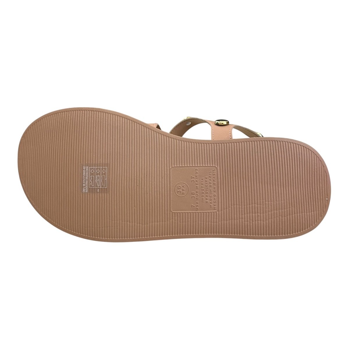 Sandalia Feminino Vizzano Casual Plataforma Anabela Tiras Brilho Metalizado 6525.216 Nude Bege 6