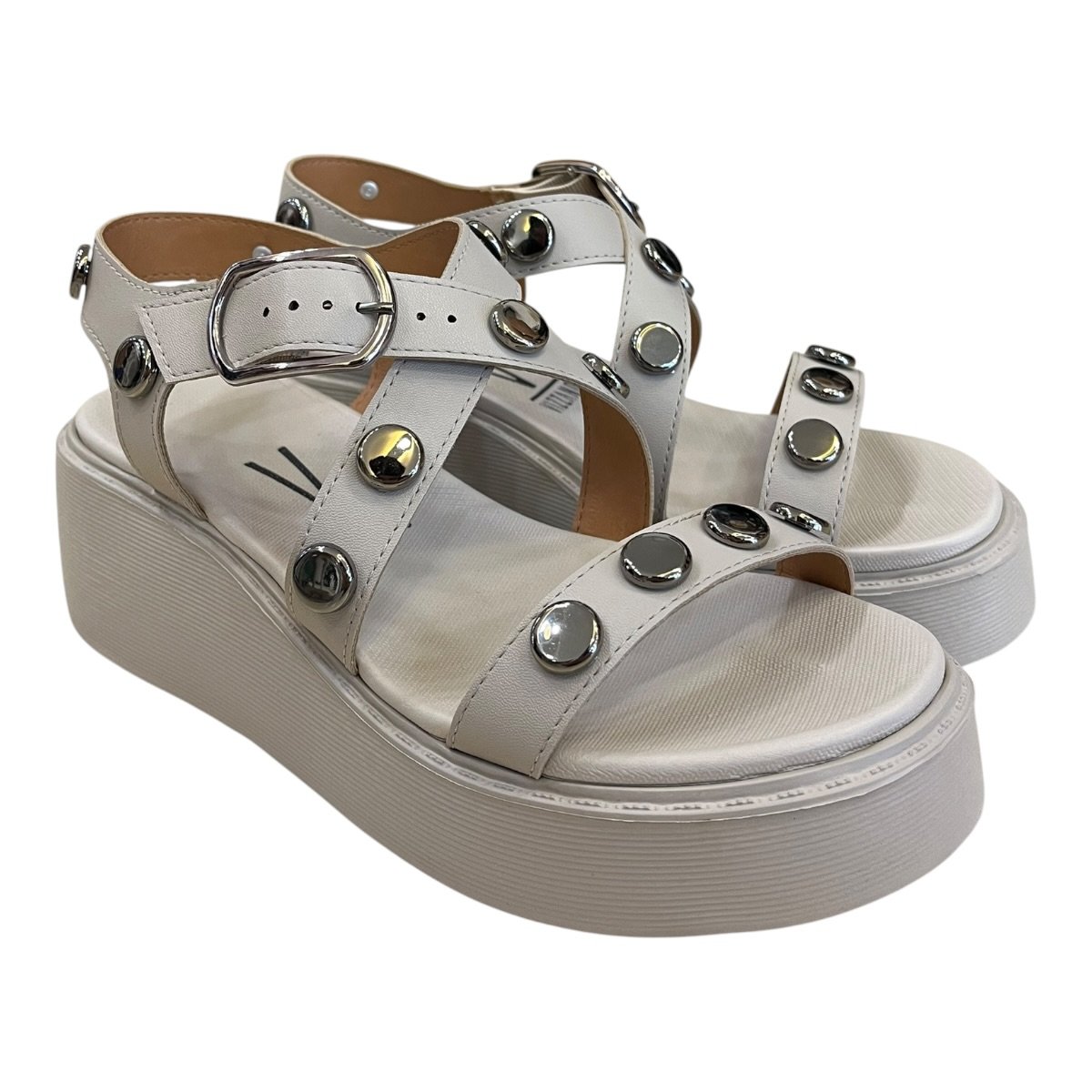 Sandalia Feminino Vizzano Casual Plataforma Anabela Tiras Brilho Metalizado 6525.216 Cinza Cinza 2