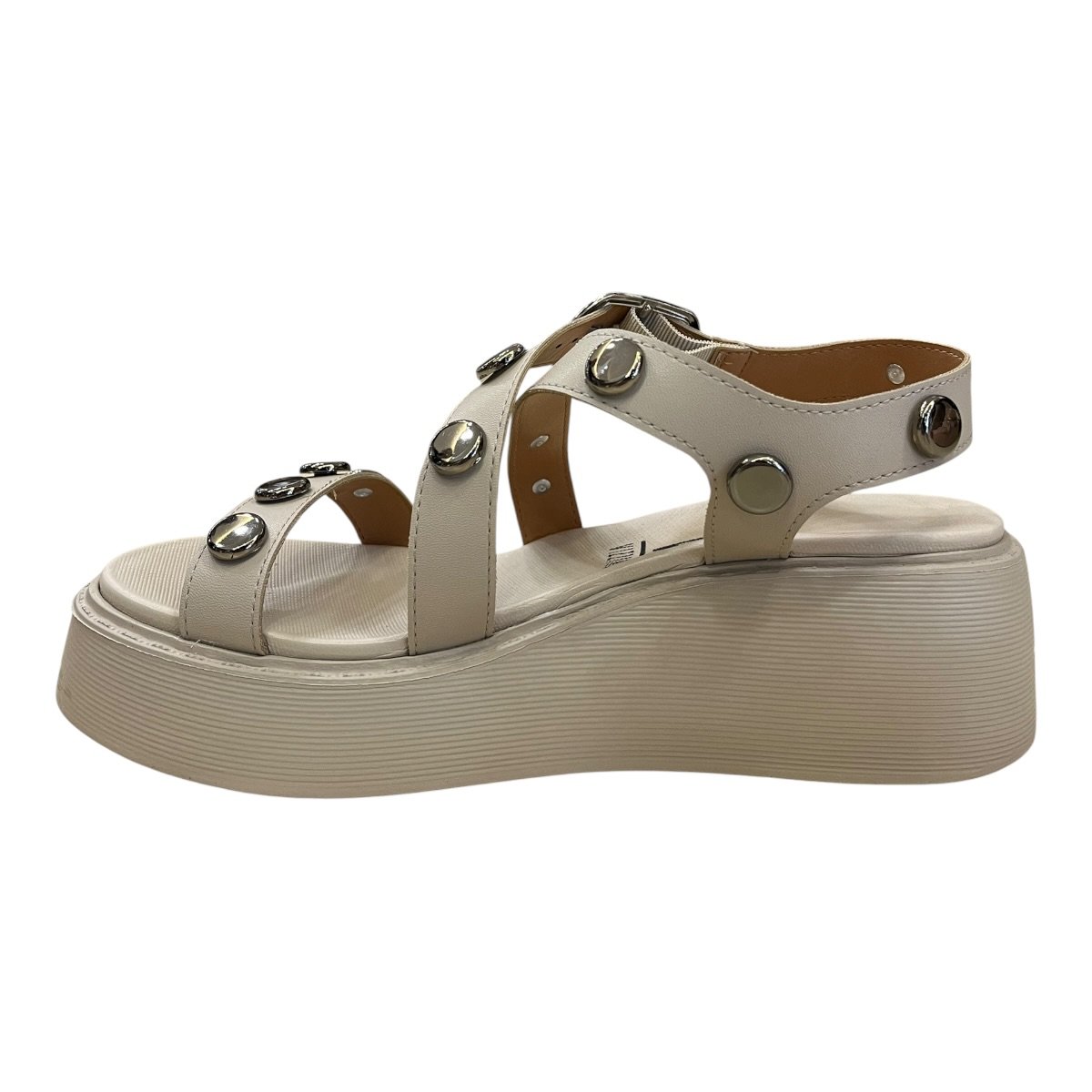 Sandalia Feminino Vizzano Casual Plataforma Anabela Tiras Brilho Metalizado 6525.216 Cinza Cinza 5