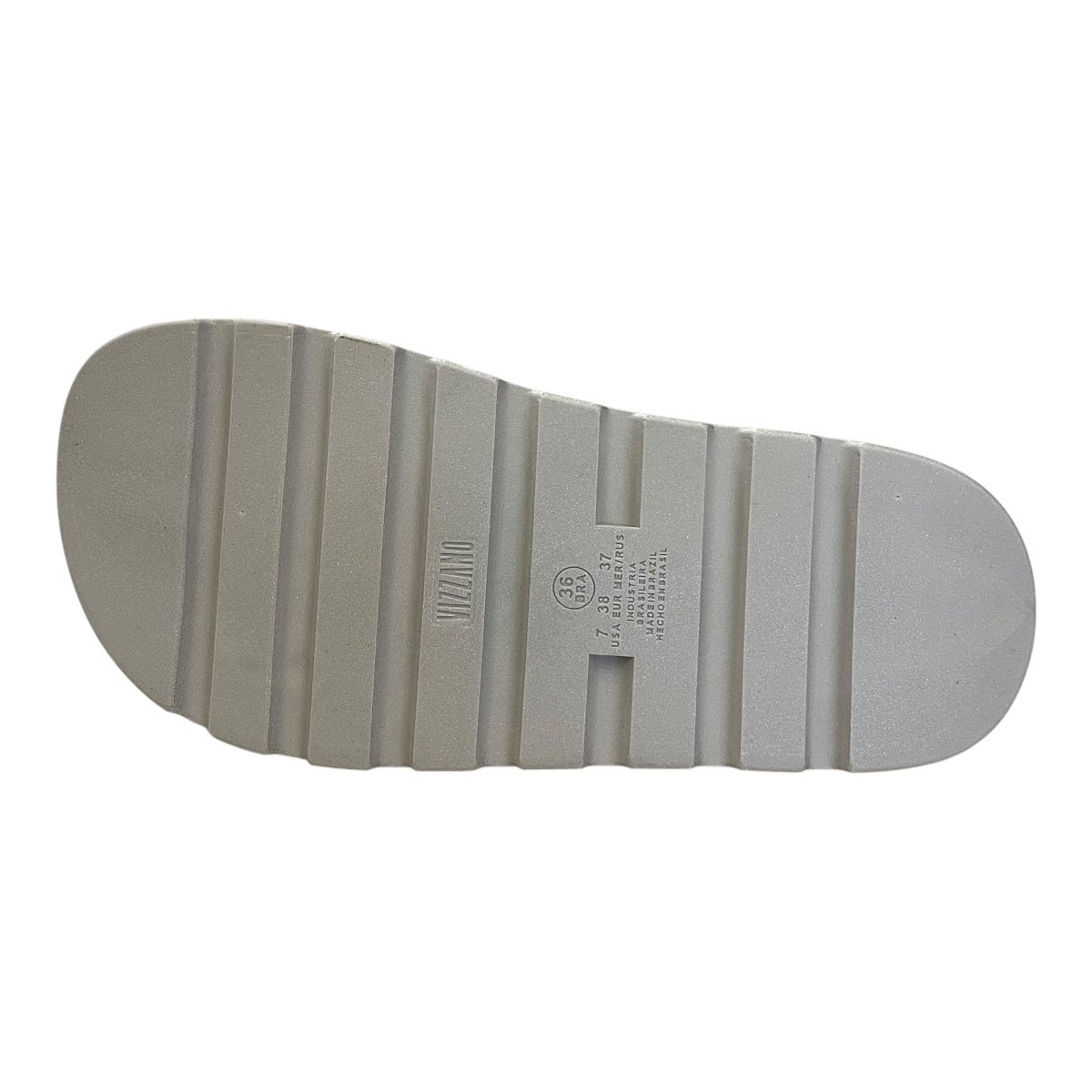 Chinelo Papete Feminino Vizzano Casual Conforto Slide Cruzada Brilho Strass 6459.341 Prata Prata 6